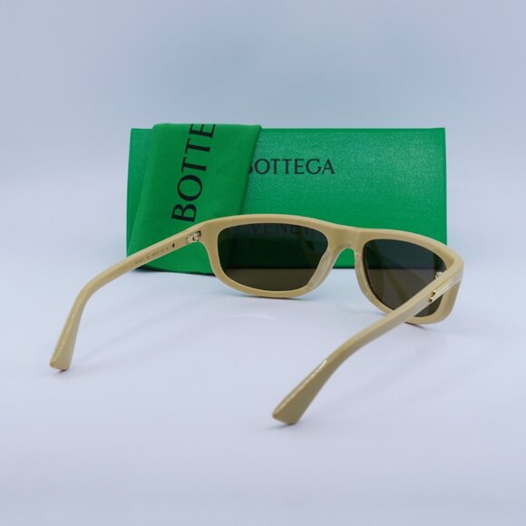 Bottega Veneta BV1327S 004 Sunglasses Yellow Cat Eye Frame, Brown Lenses